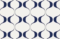 Blue Retro Geo Abstract Waves wallpaper