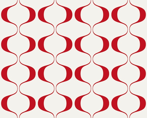 Red Retro Geo Abstract Waves
