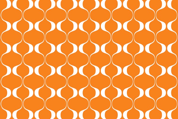 Vintage Abstract Geo Pattern Orange White