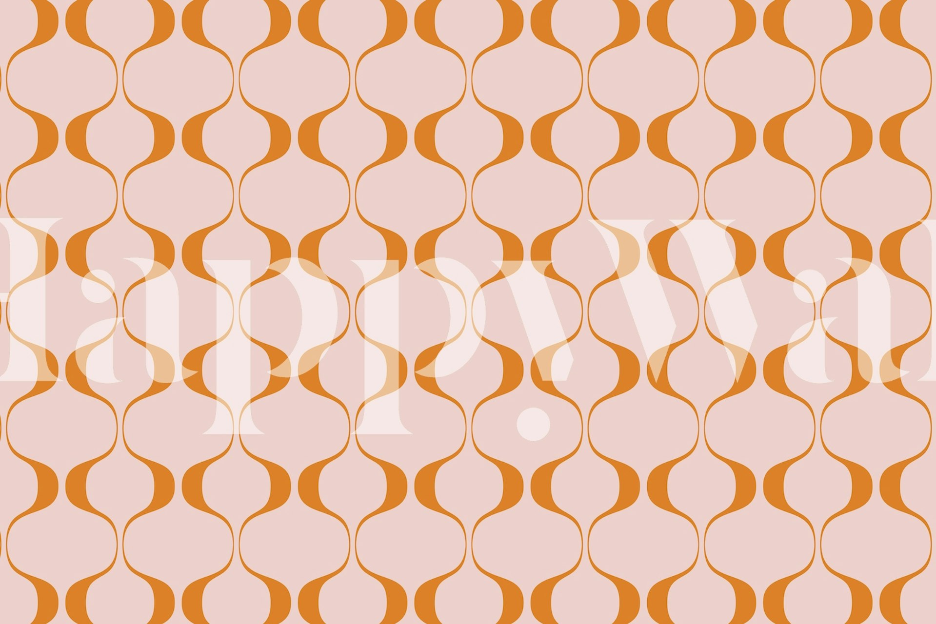 Vintage abstract geometric pattern in orange and pink wallpaper