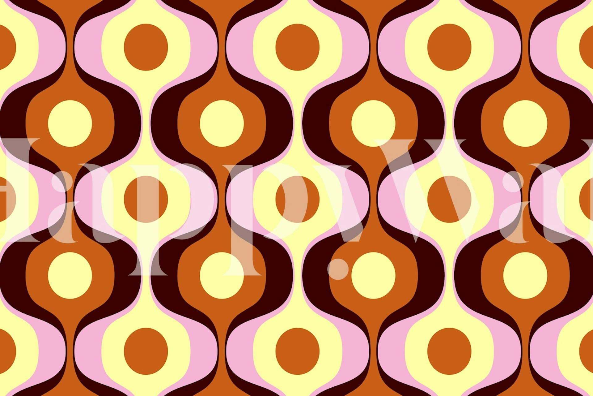 Retro abstract geometric wallpaper in warm colors