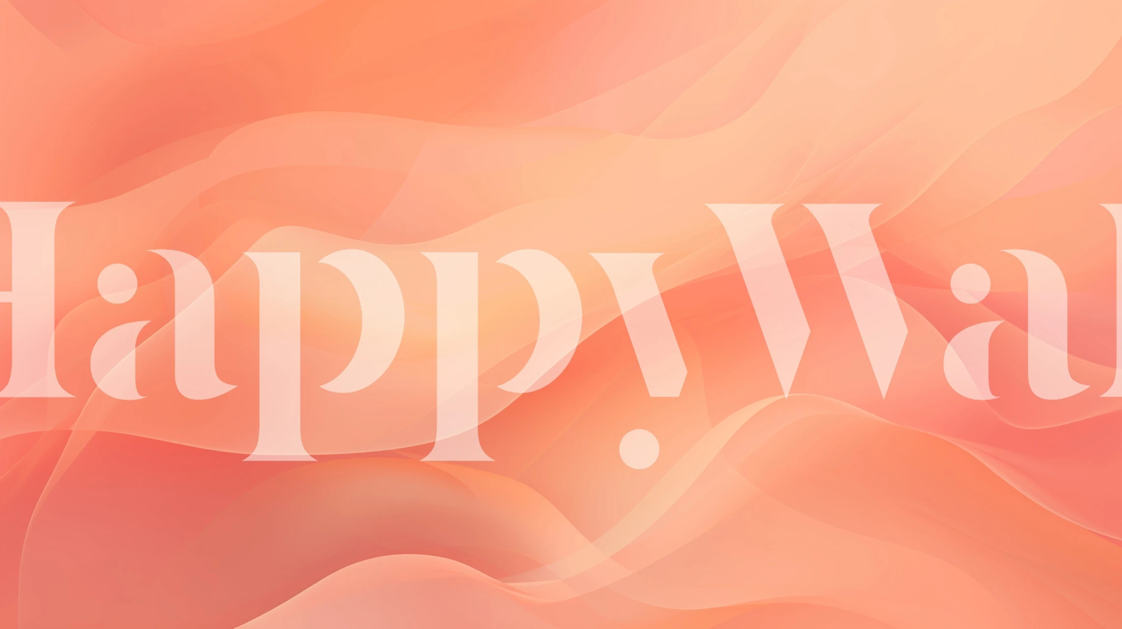 Abstrakte ferskenfarvede bølger skaber et fredfyldt og beroligende vægmaleri