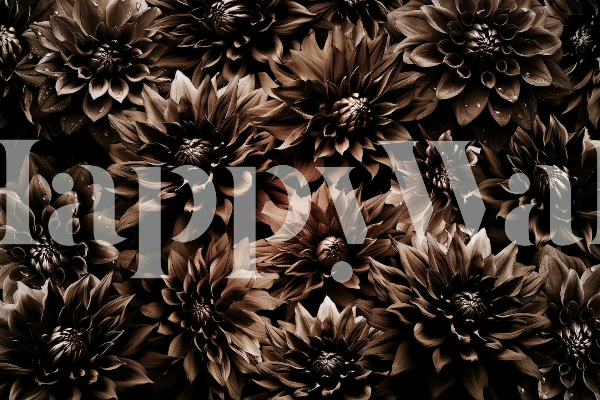 Brown Mystic Gothic Flower σχέδιο ταπετσαρίας