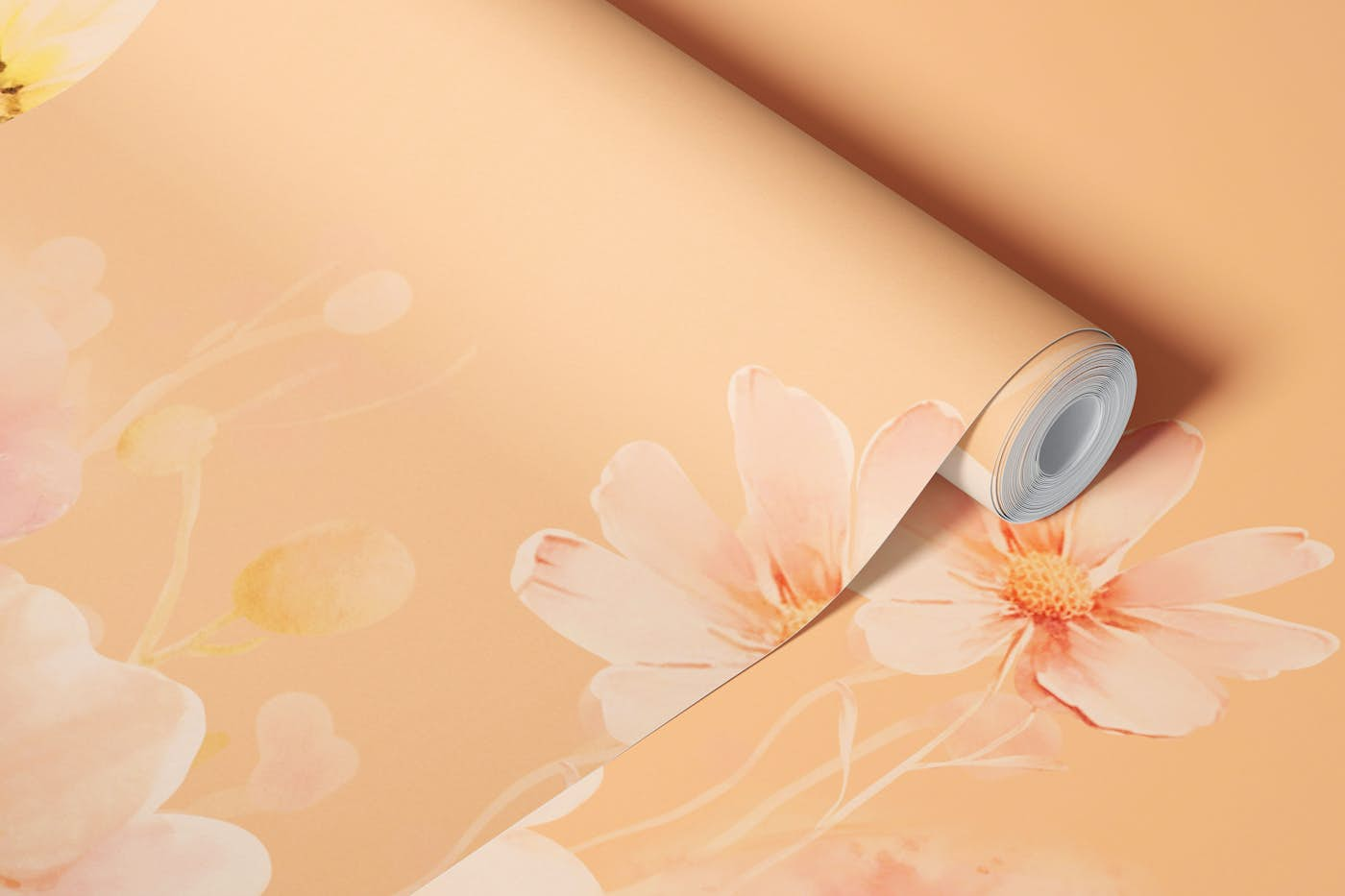 Peach Fuzz Wildflower Meadow wallpaper roll