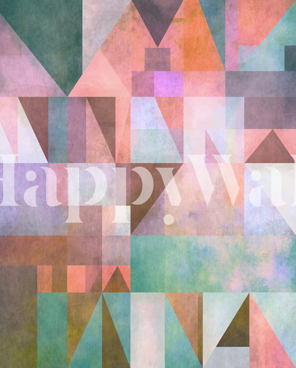 Colorful geometric shapes in soft pastel hues wallpaper