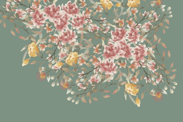 Wildflower Watercolor Bloom Border