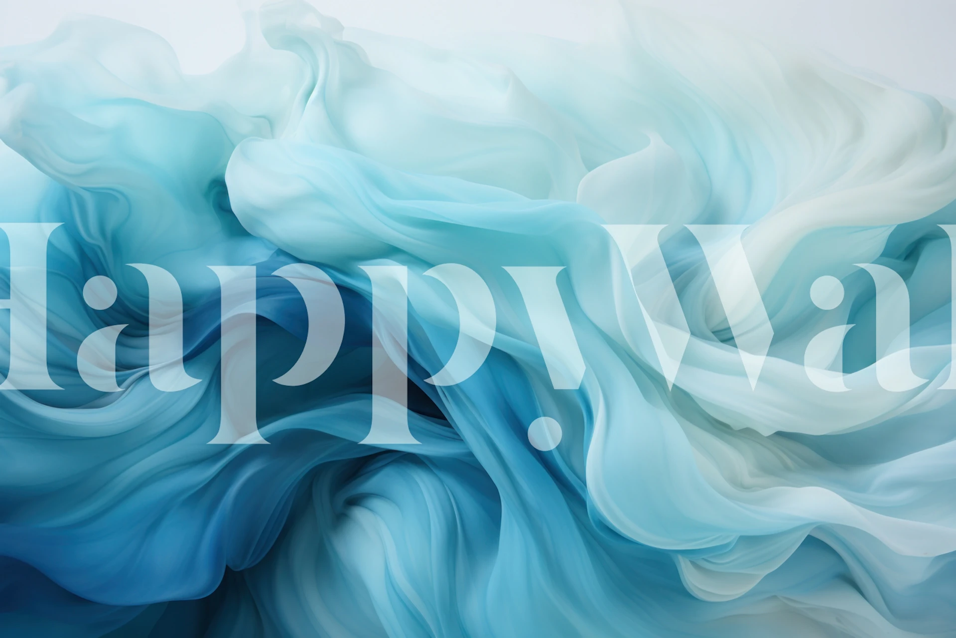 Abstract zachtblauw en wit vloeiend fotobehang