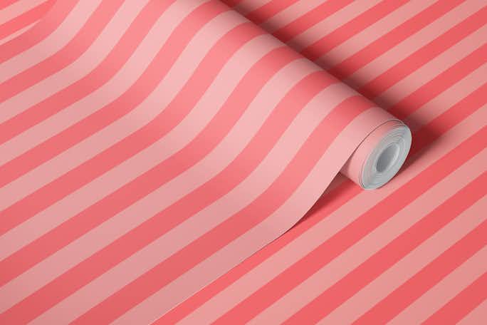 Modern Simple Pop Stripes / Pink Peacheswallpaper roll