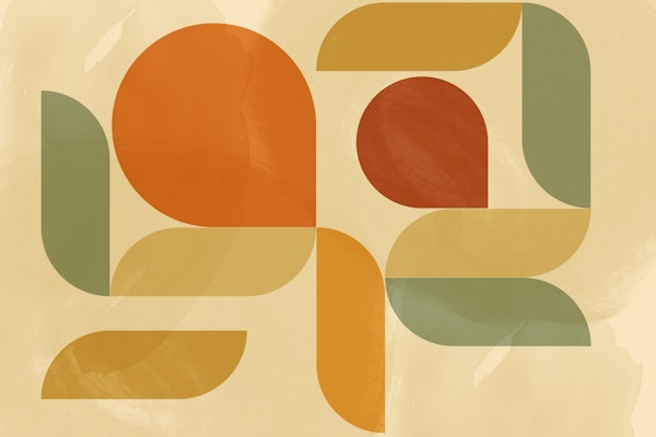 Bold Sunset Shapes Mid-Century Fall Color