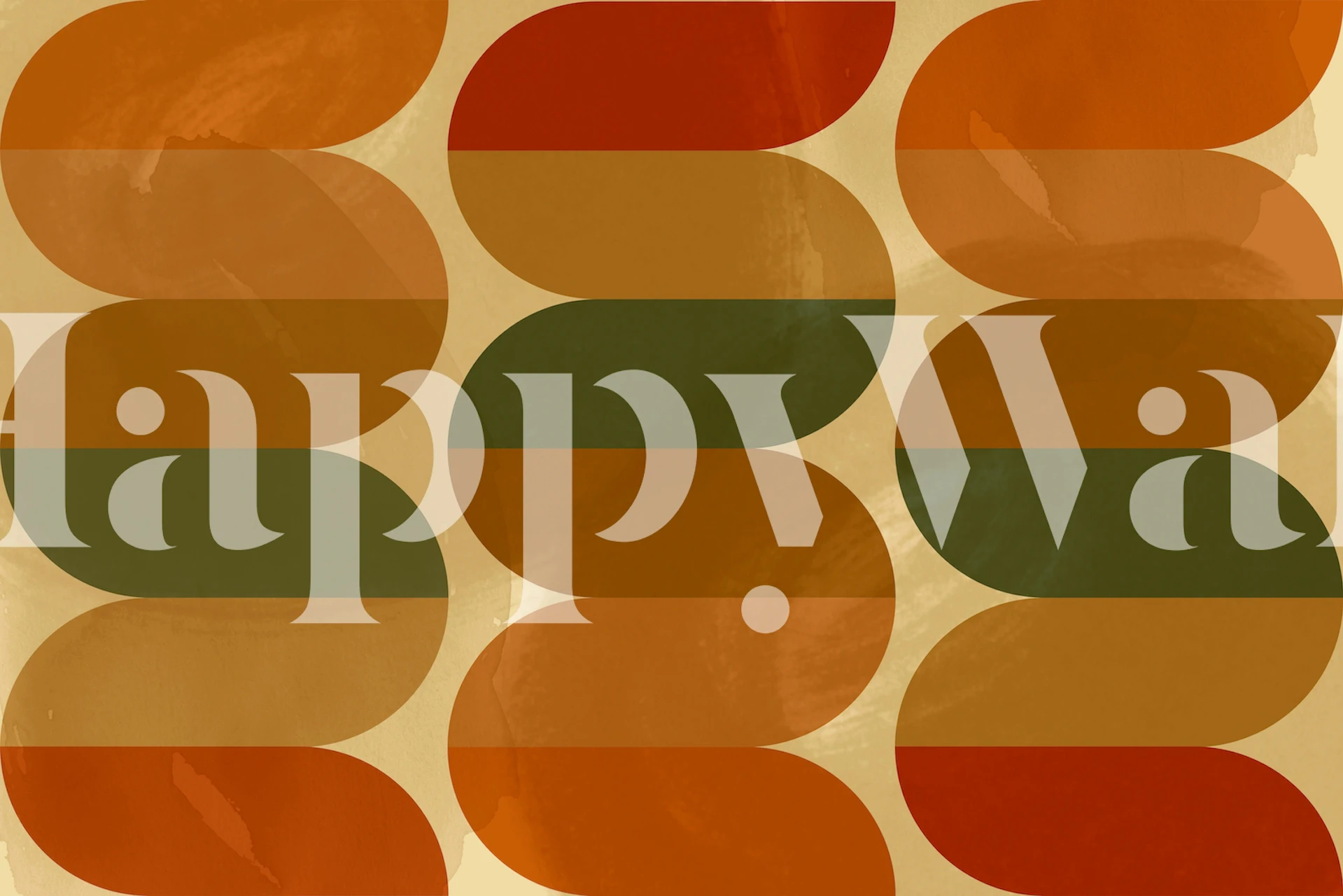 Mid-Century Autumn tapetdesign i et rum