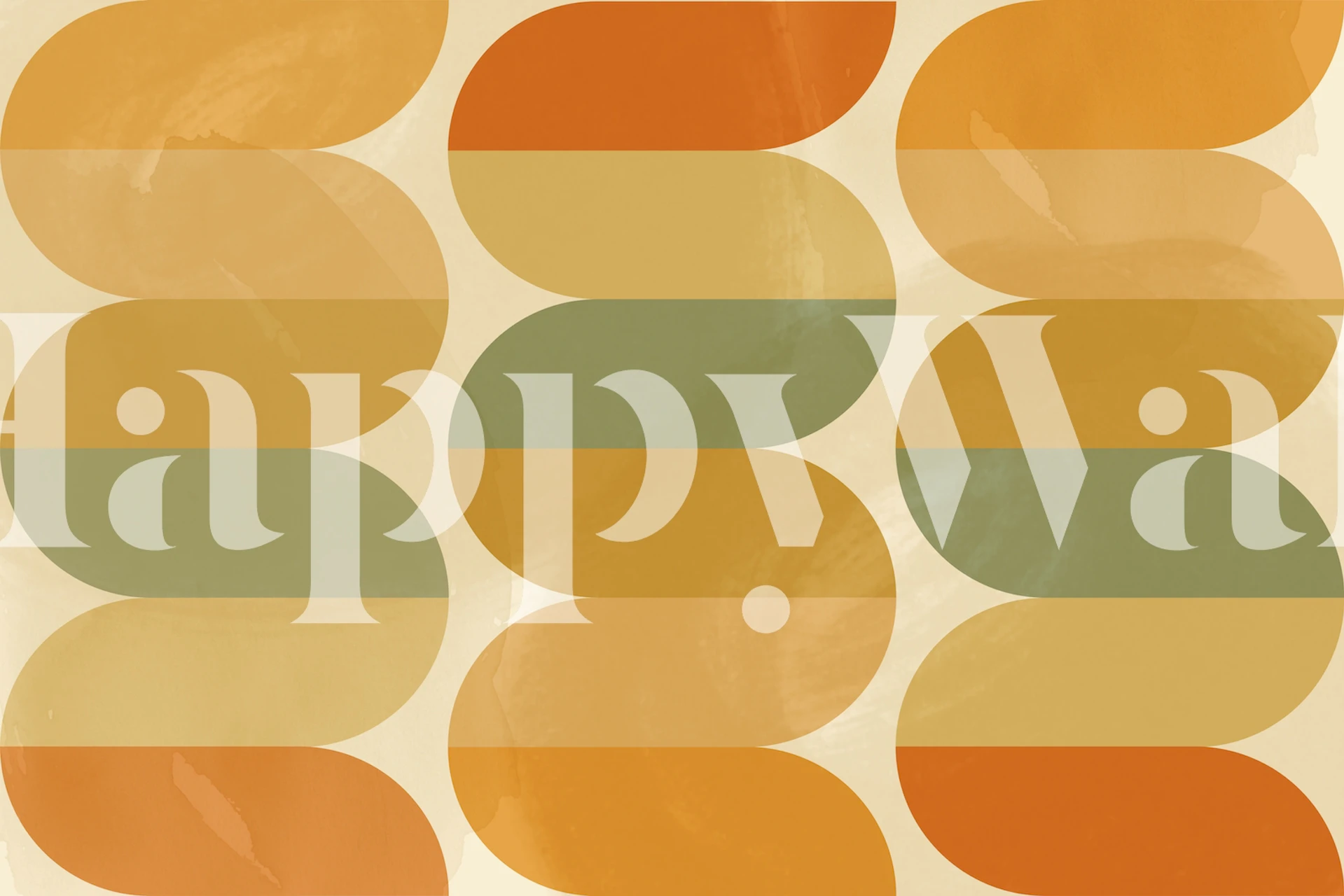 Mid-Century Sunshine Waves tapet i et rom