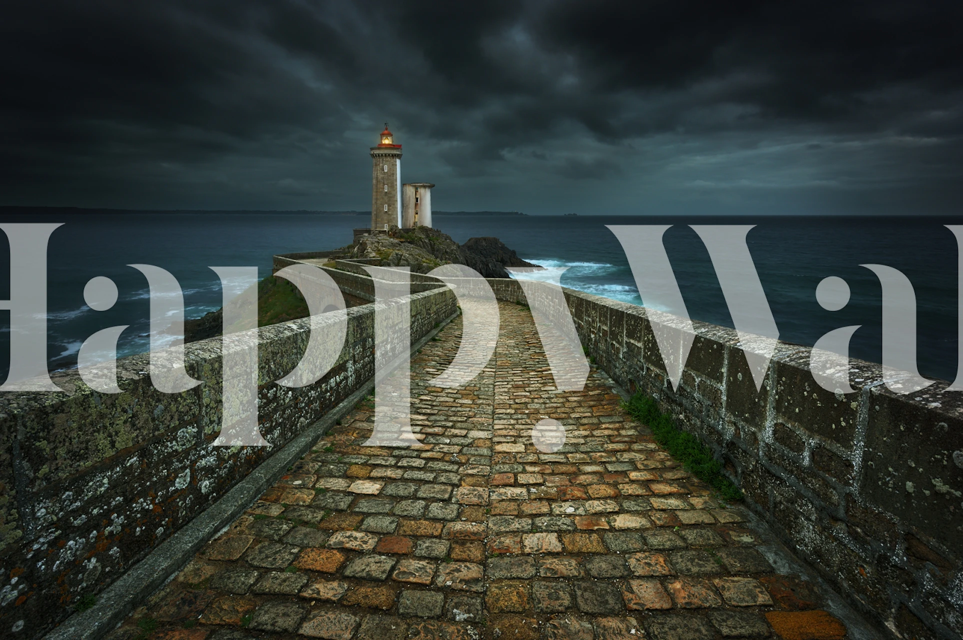 Lighthouse y diseño de papel pintado de camino