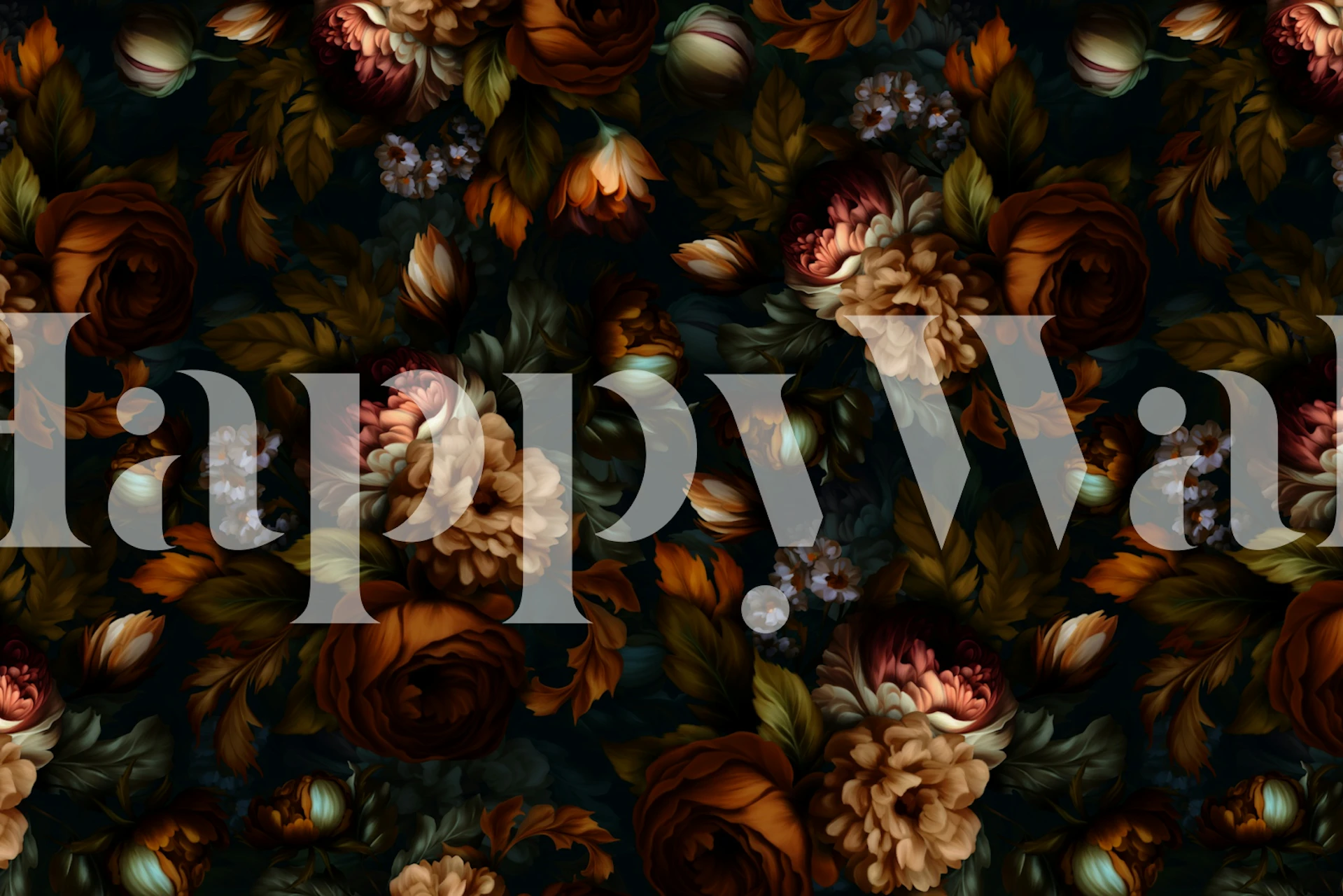 Floral wallpaper in rich colors