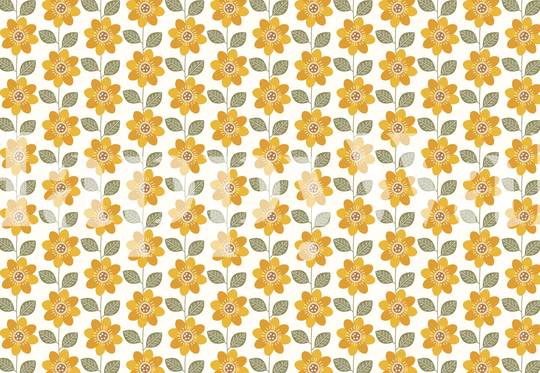 Design tapety Mid Century Sunflower Meadow