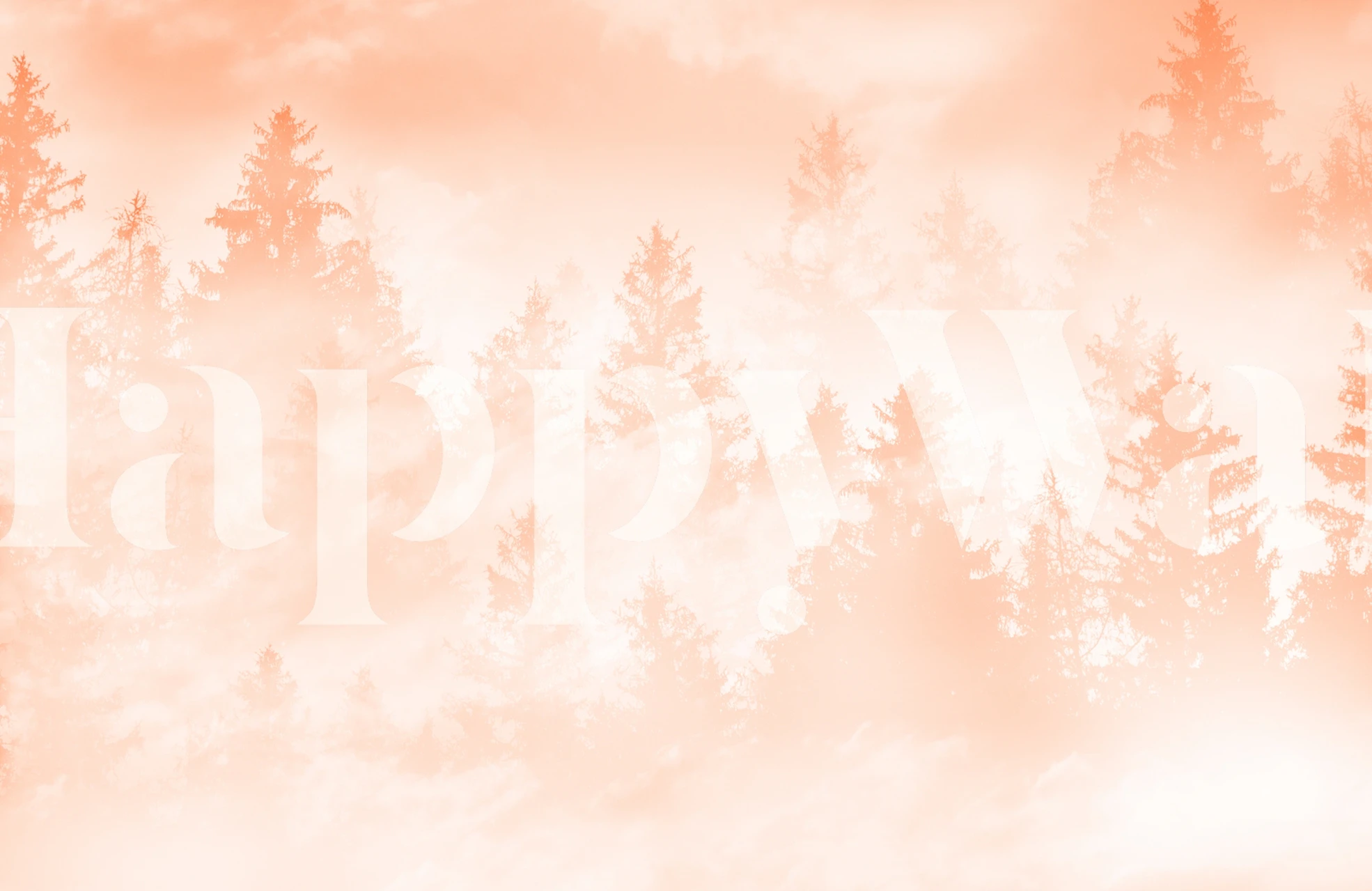 Peach Fuzz Forest Dream wallpaper in a room