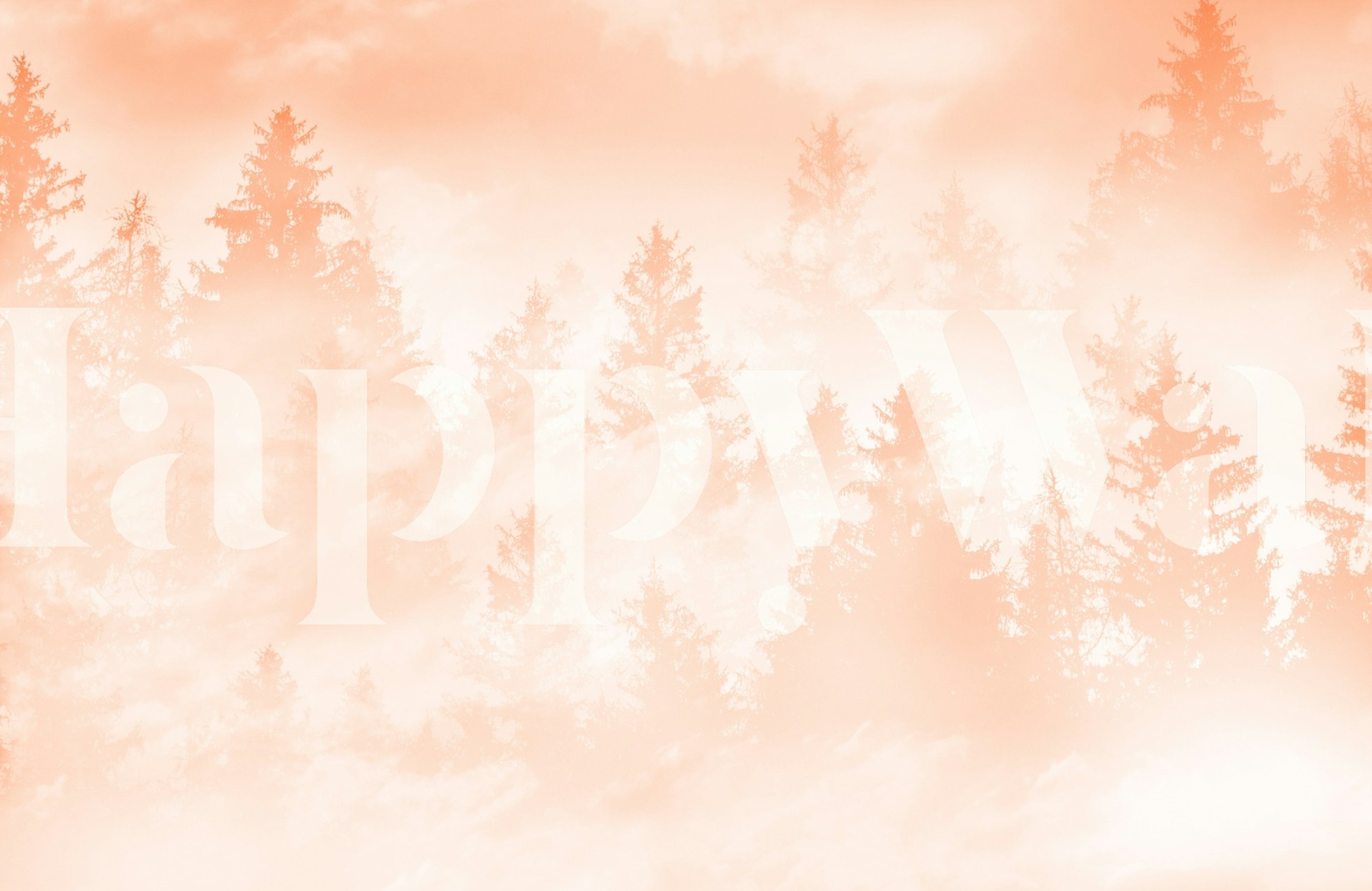 Carta da parati Peach Fuzz Forest Dream in una stanza