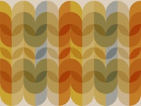 Retro Rainbow Leaves tapete