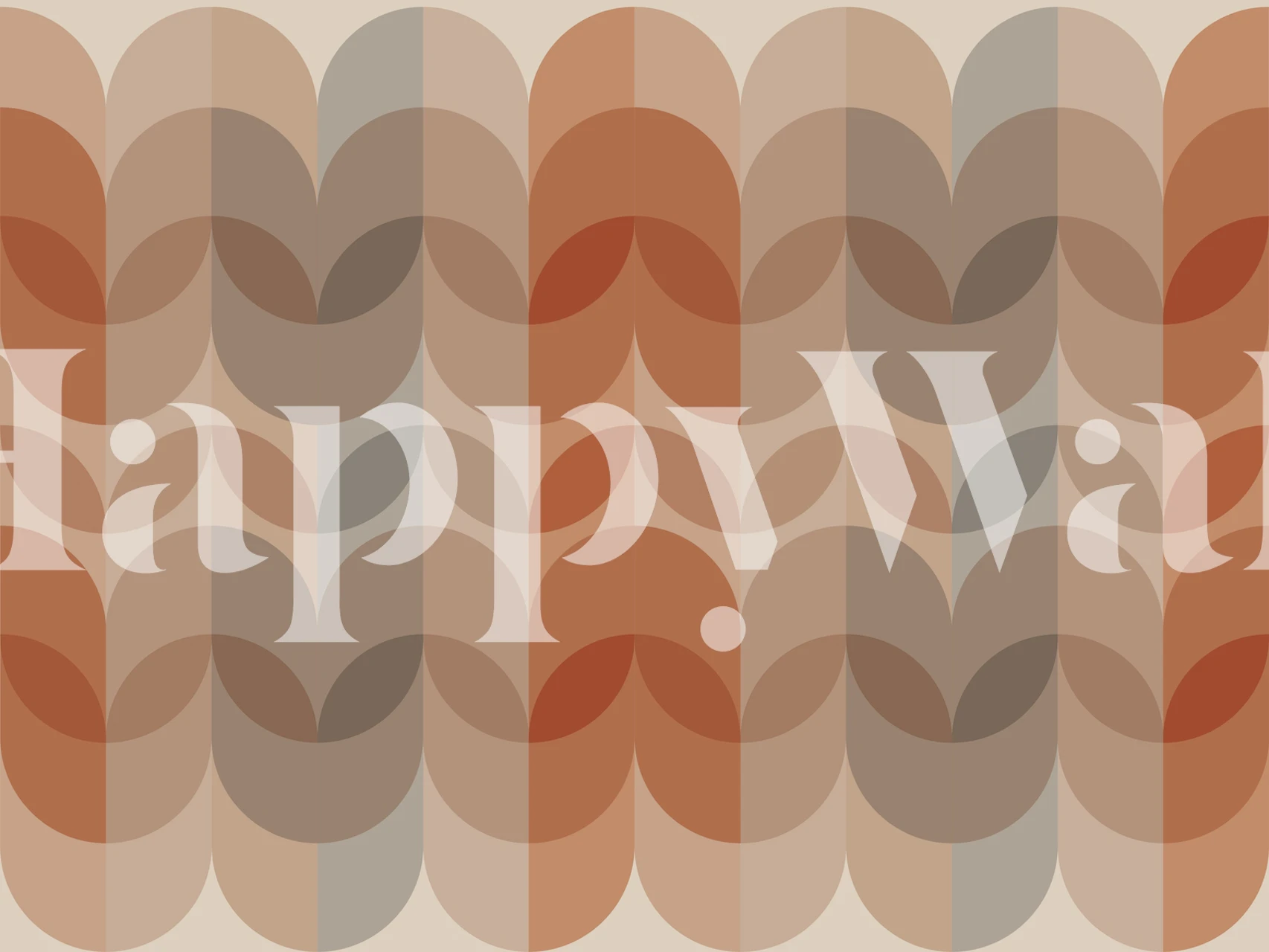 Calm Mid Century Leaves tapet i et rom