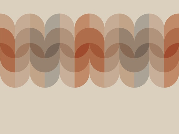 Calm Mid Century Leaf Border