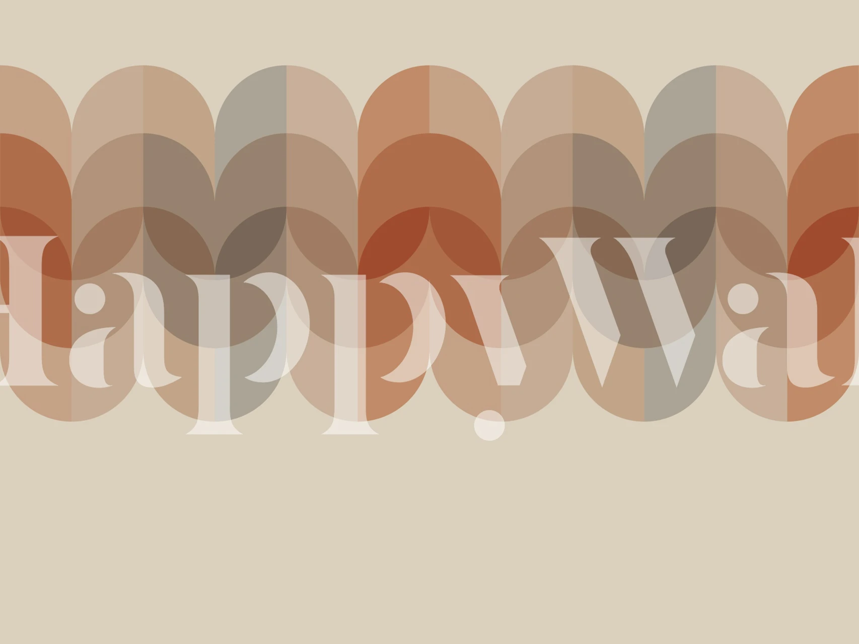 Calm Mid Century Leaf Border wallpaper in a room