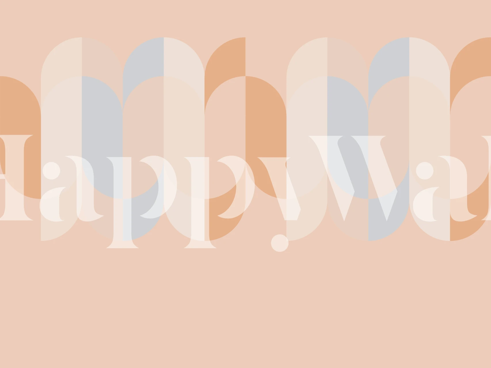 Mid-century rainbow border wallpaper in a room