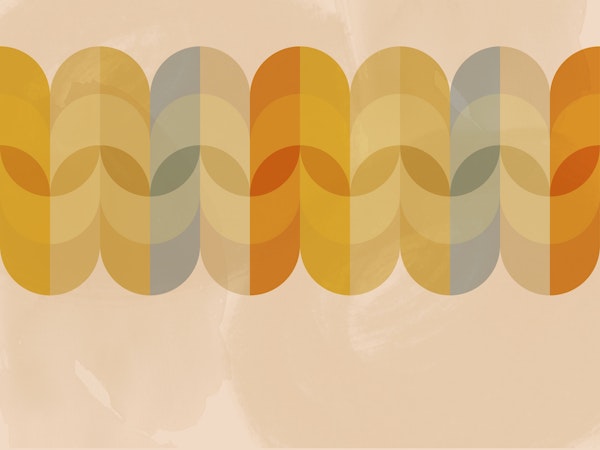 Dreamy Mid Century Rainbow Leaf