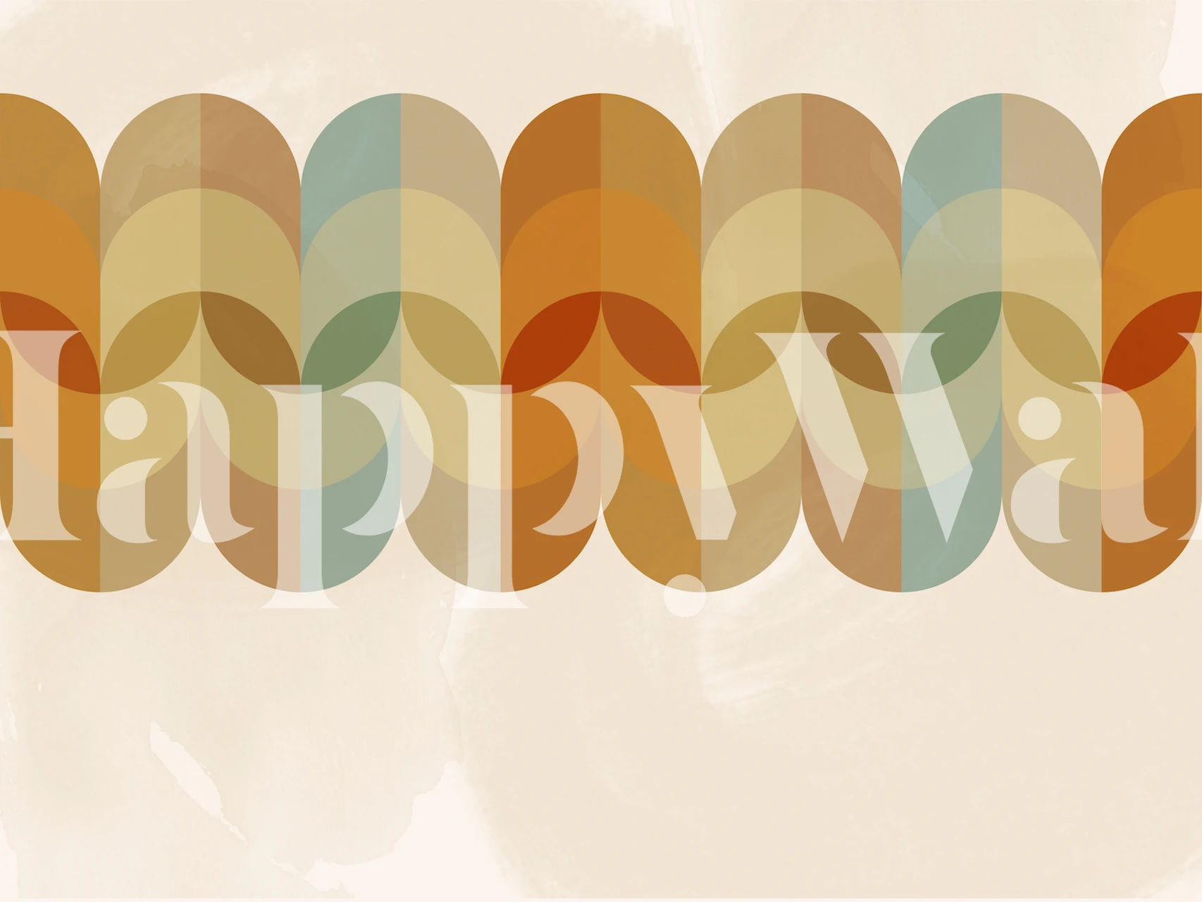 Colorful rounded shapes in warm hues on border wallpaper