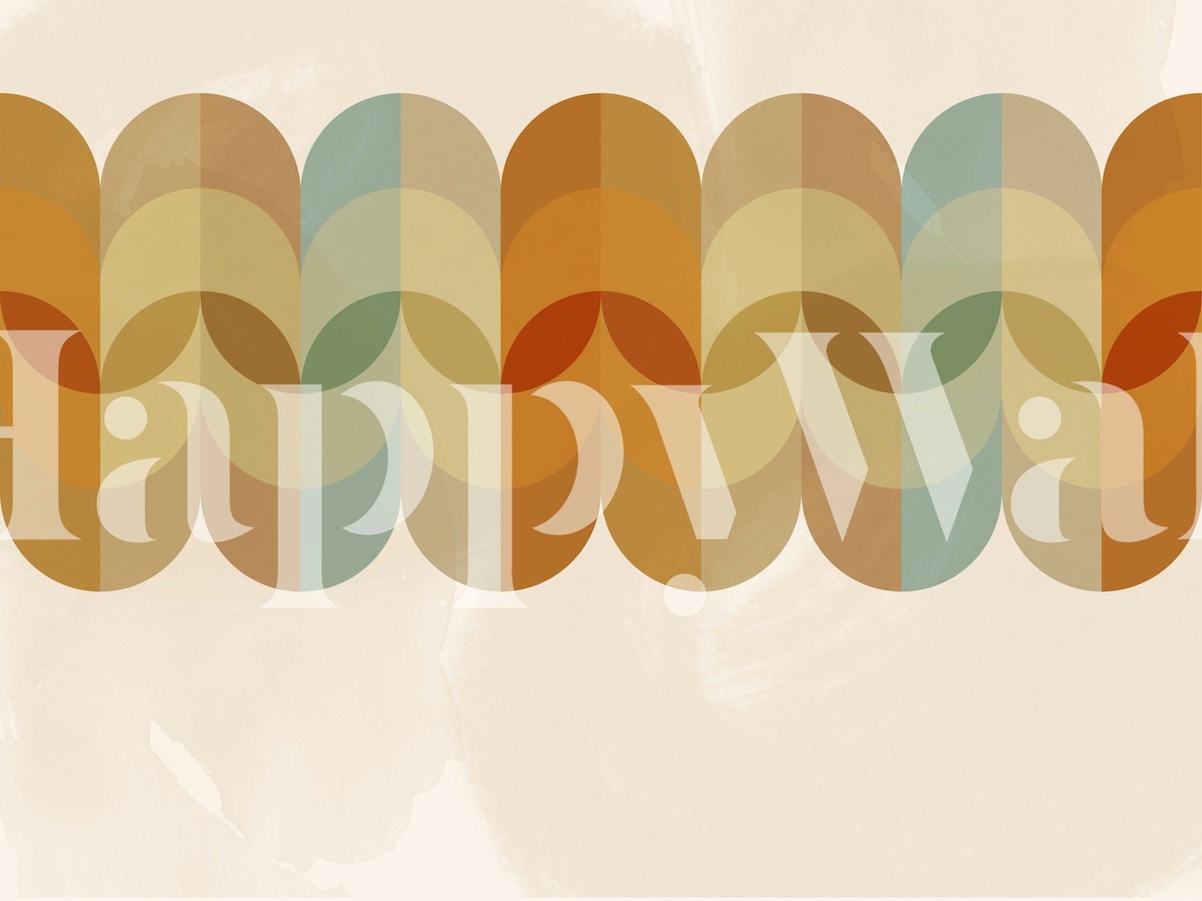 Colorful rounded shapes in warm hues on border wallpaper