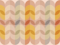 Retro Leaf Japandi tapete