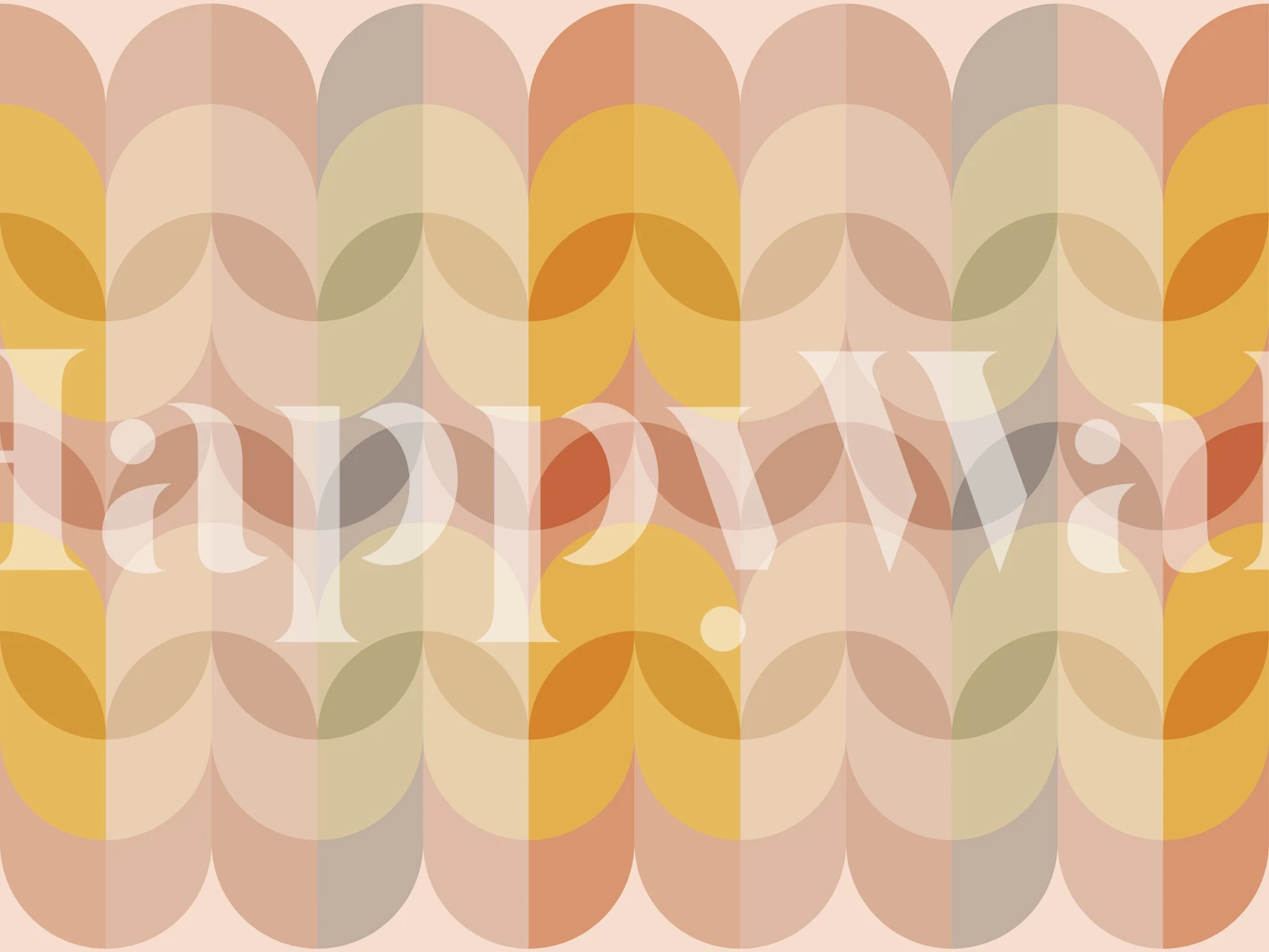 Retro Leaf Japandi Tapete in einem Raum