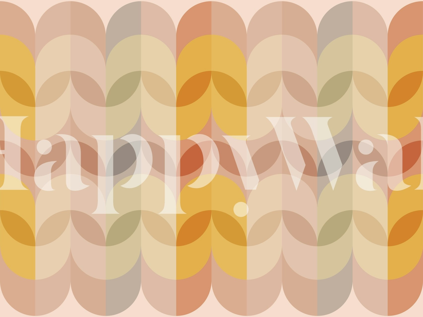 Retro Leaf Japandi tapetti huoneessa