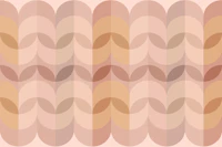Peach Pink Mid Century Leaves papel de parede