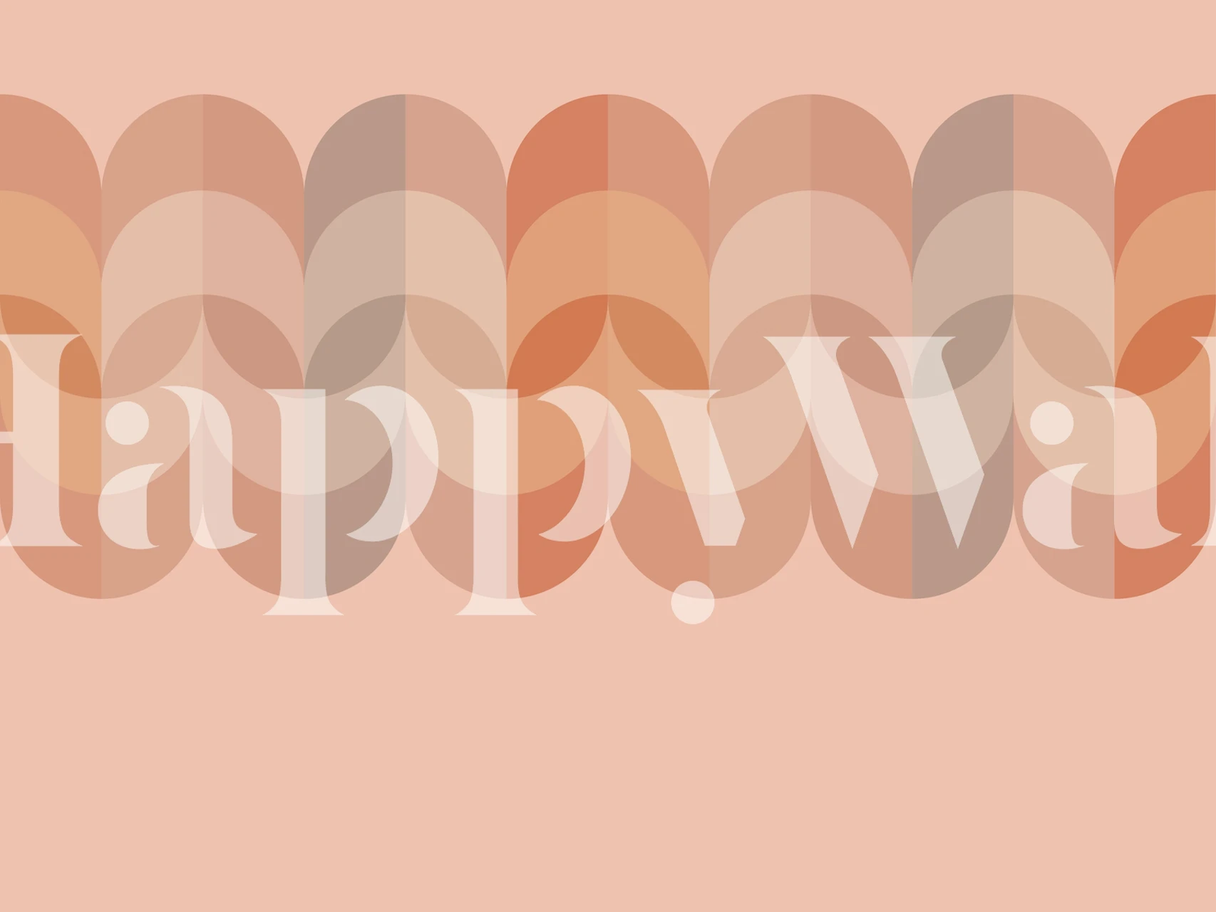 Peach and pink geometric pattern wallpaper with soft curves