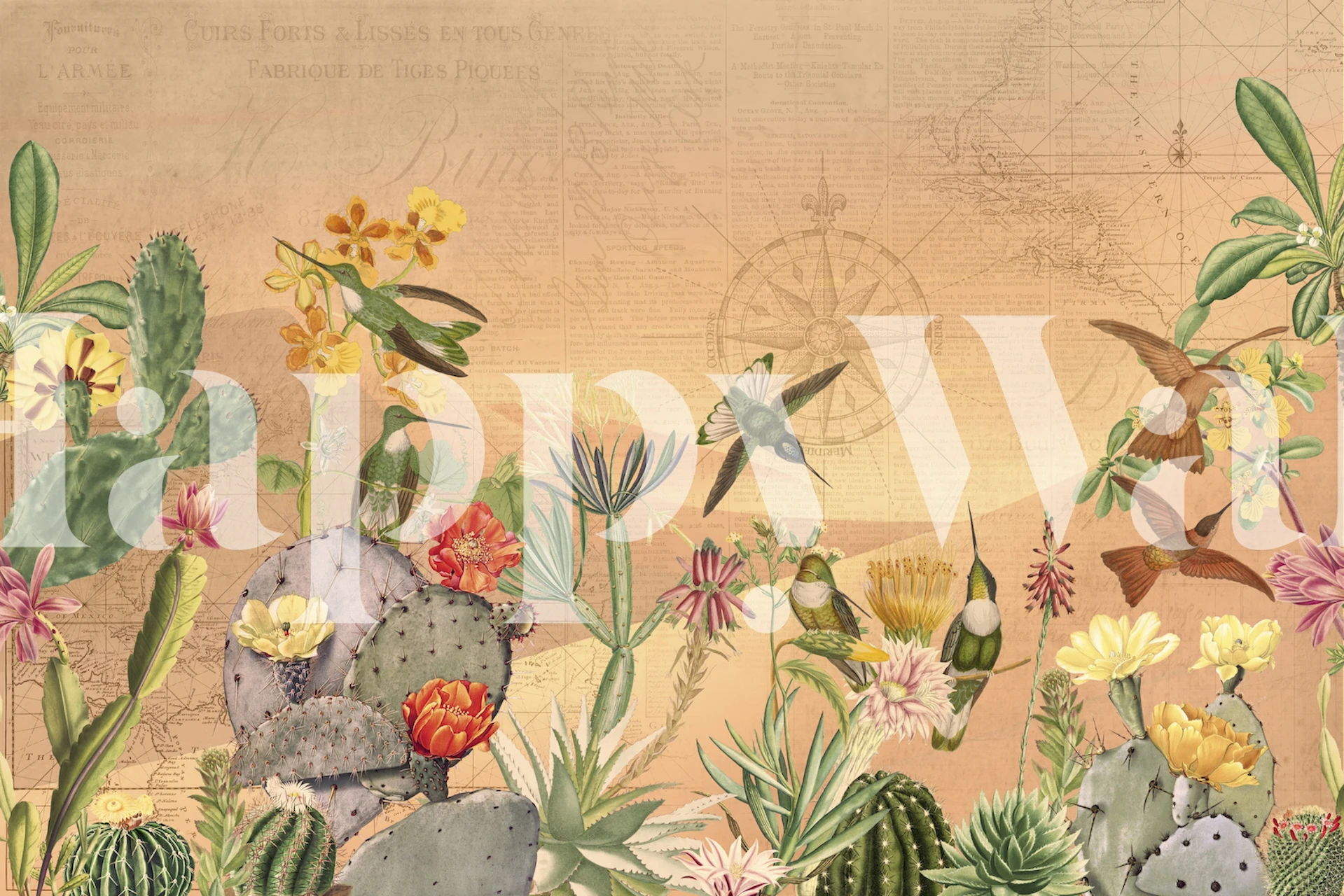 Papier peint Wild Desert Sunset dans une pièce