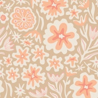 SAYULITA Tropical Floral - Peach Fuzz Large tapete