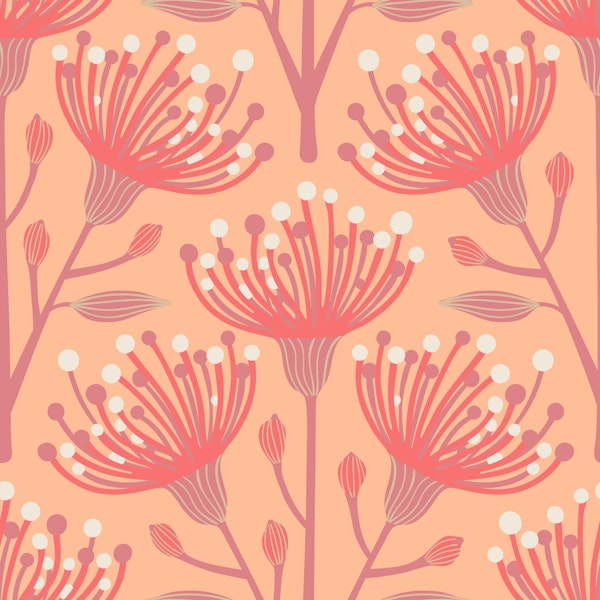 EUCALYPTUS Floral Botanical - Peach Fuzz