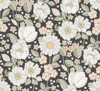 Garden Bloom Moody Gray - Large tapete