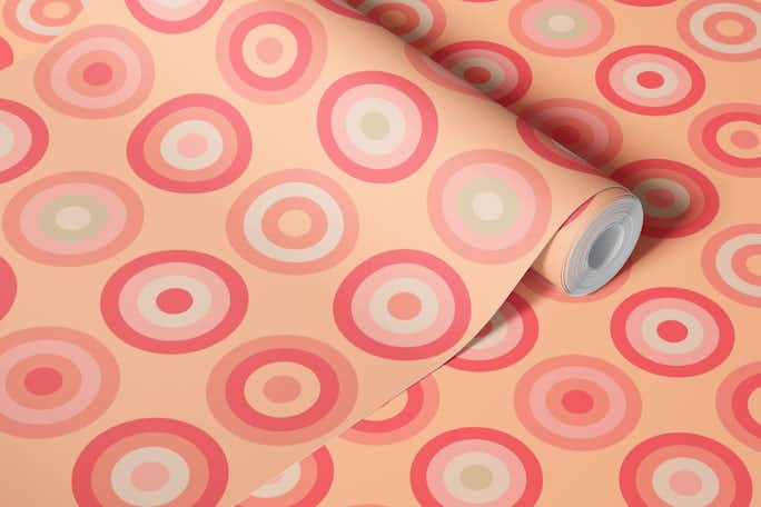 PAILLETTES Retro Geometric Dots - Peach Fuzzwallpaper roll