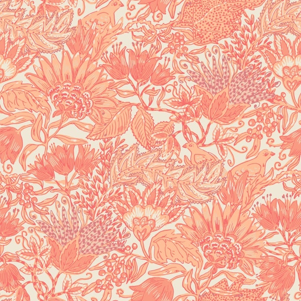 Peach fuzz lush floral garden