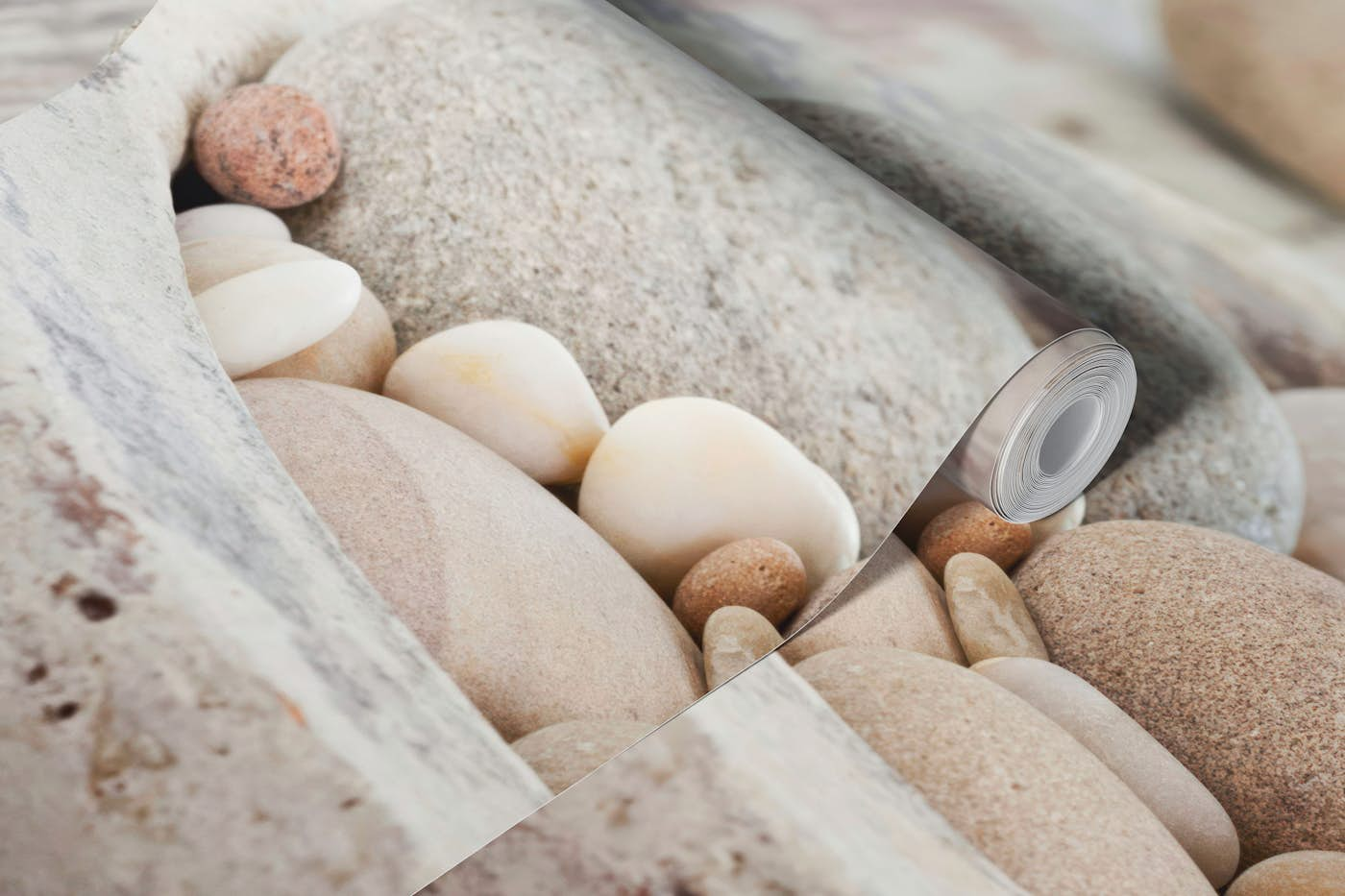 Zen Style Still Life With Pebble And Orchid wallpaper roll