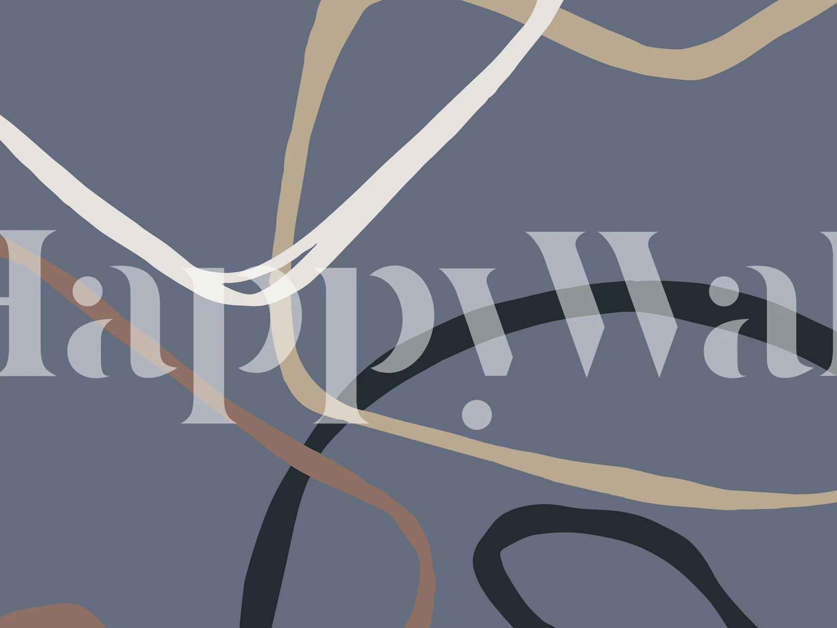 Design de papel de parede Organic Shapes 7 em um quarto