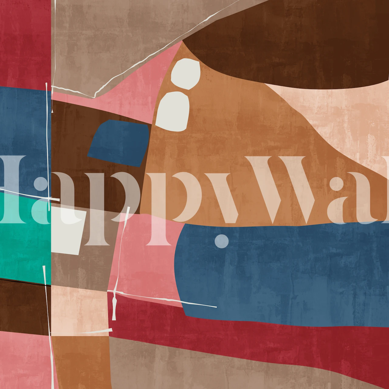 Patchwork Quilt 2 In wallpaper in a room