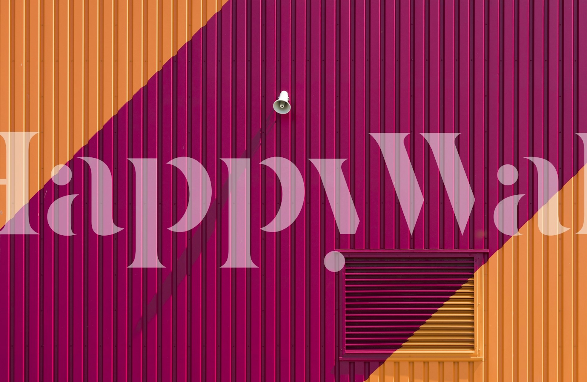 Orange Corners wallpaper displayed in a room