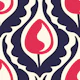 Vintage tulips, navy red (2878B)