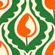 Vintage tulips, green orange (2878C)