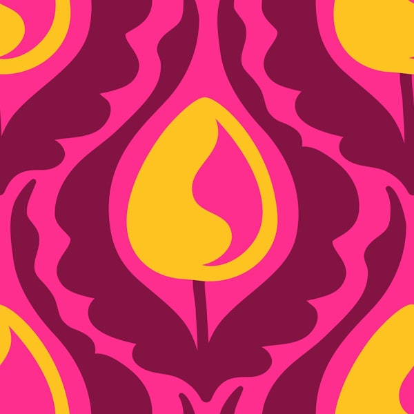 Vintage tulips, vibrant pink (2878D)