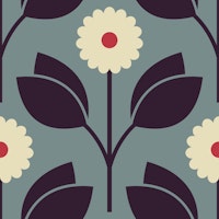 Retro blossoms, grey (2879A) tapete