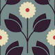 Retro blossoms, grey (2879A)