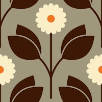 Retro blossoms, brown (2879C) tapete