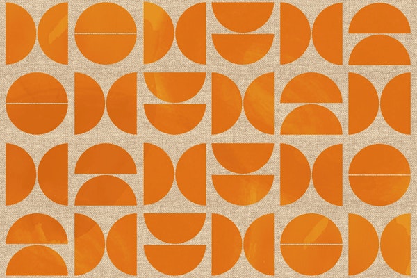 Vivid Mid Century Watercolor Geometry